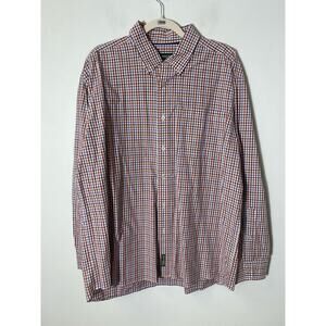 Orvis Red and Blue Checkered Casual Button Down Shirt